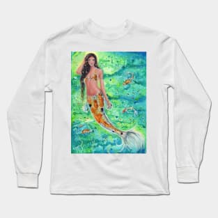Blossom mermaid with koi art by Renee Lavoie Long Sleeve T-Shirt
